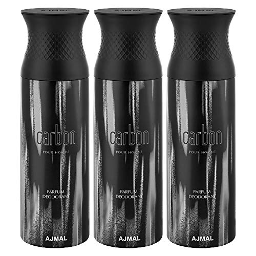 Image of Ajmal Carbon Deodorant Spray - For Men (200 ml, Pack of 3)