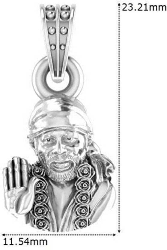 Colgante de plata de ley de Sai Baba medallón unisex S 3