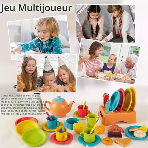Dînette Enfant AOLEVA 44 Pièces pour Développer l'Imagination dès 3 Ans - 6