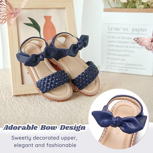 Image of Flaryzone Girls Sandals Open Toe Summer Flats Dress Sandals Shoes Toddler /Little Kid