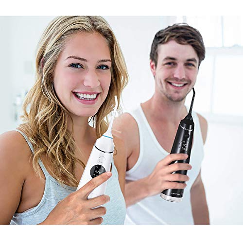 Liberex Cordless Water Flosser - 4 Modes Portable Oral Irrigator with OLED Display Screen, 5 Jet Nozzles, IPX7 Waterproof 300ml Reservoir, Teeth Cleaner for Teeth Braces, USB Rechargeable (White)