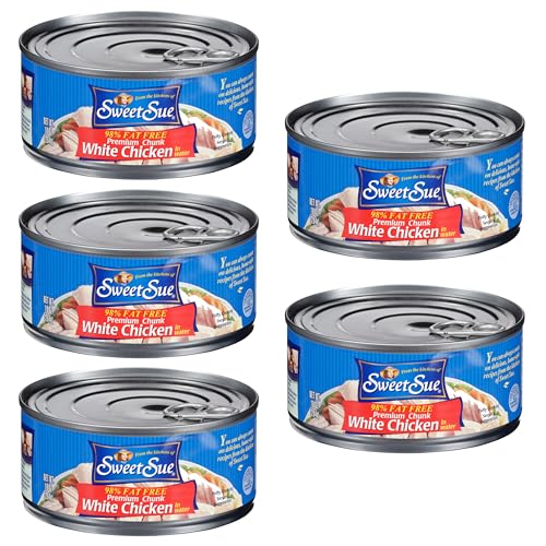Image of Sweet Sue Canned Chicken Breast with Rib Meat in Water, 10 oz (Pack of 5)