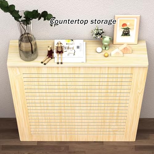 Cubiertas para radiadores de madera con lamas ventiladas y estante superior 8