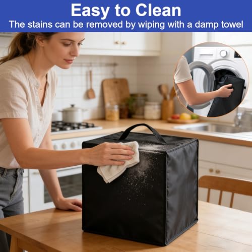 Image of Air Fryer Dust Cover for Gourmia GAF716 7Qt Digital Air Fryer,13.4 inchDx10.6 inchWx13.8 inchH, Reusable 600D Nylon w /12m Aluminum Foil, Heavy Duty Appliance Cover, Heat Resistant, Waterproof, Dustproof