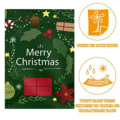 Drapeau de jardin Merry Christmas lavable et durable pour décoration extérieure - 2