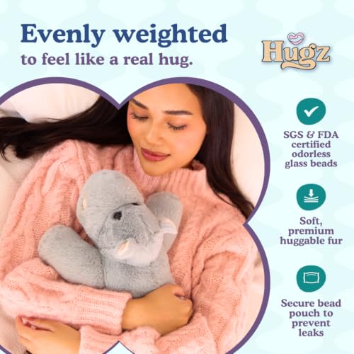 Image of Hugz Official Mochi The Hippo - Premium Weighted Stuffed Animal Plushie 3.8 lb for Adults & Kids - Microwavable - Heatable & Coolable - Super Soft Fur - Gift Ready Tube Packaging