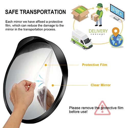 Angooni 16" Convex Driveway Mirror, Upgrade Wide Angle View, Adjustable Blind Spot Mirror, Traffic Mirror, Security Mirror Indoor And Outdoor, Parabolic Safety Mirror #TOP2