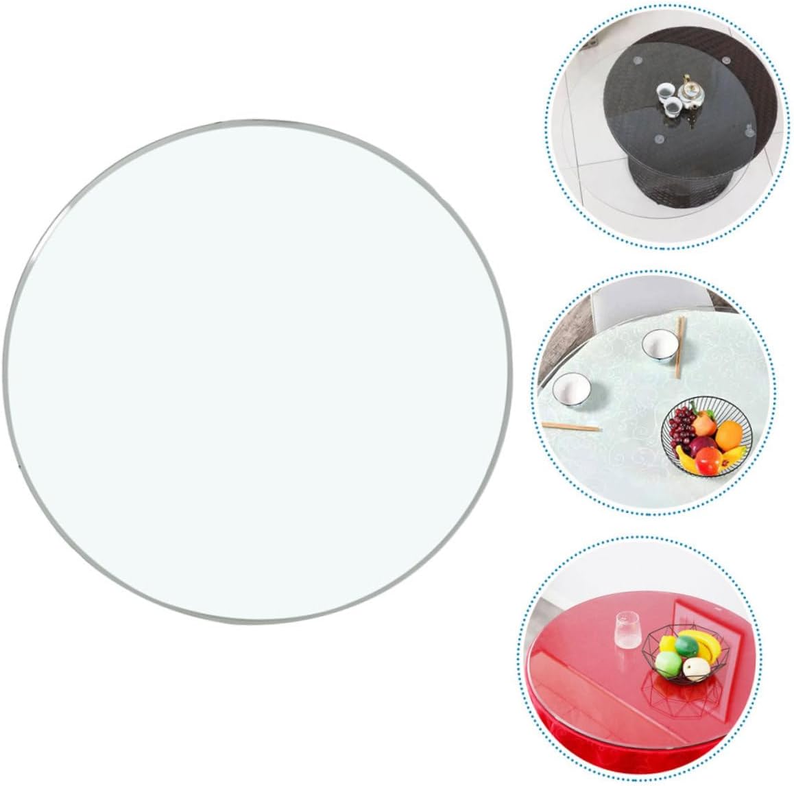 Ciieeo Thickened Tempered Glass Desktop Round Living Room Table Top Glass Coasters for Drinks