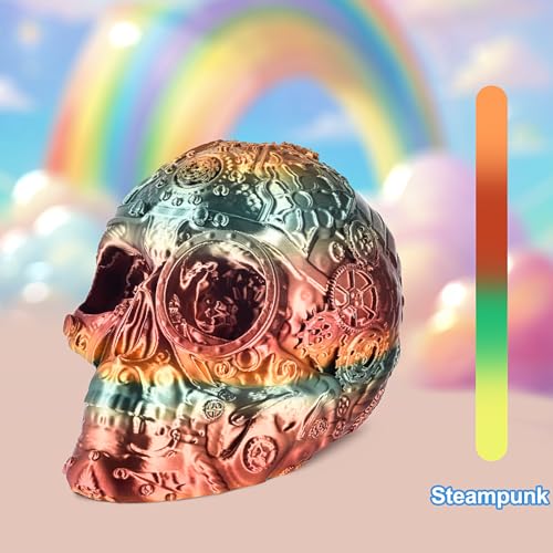 Image of ERYONE Silk Rainbow 3D Printer PLA Filament 1.75 + /- 0.03mm, Shiny Multicolor Filament PLA Fast Color Change 1KG(2.2LBS), Steampunk Rainbow