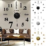 topliu Large Frameless 3D Stickers Clock - DIY Wall Mute Clock - Decorative Clock for Living Room Bedroom - Home Decorations - 19.68×19.68In
