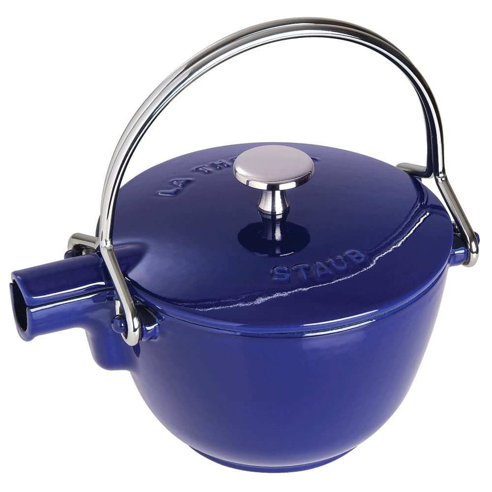 Amazon.com: Staub Cast Iron 1-qt Round Tea Kettle - Dark Blue