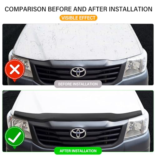 Protector de capó para Toyota Hilux 2012-2015 deflector de acrílico PMMA resistente a rayos UV 3