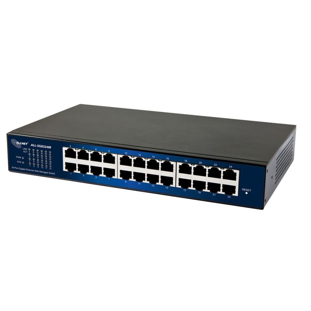 Allnet ALL-SG8324M Switch smart managed 24 Port Gigabit / 24x LAN / Lüfterlos / 19