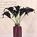 10pcs Calla Lily Bridal Wedding Bouquet head Latex Real Touch Flower Bouquets (KC58 Black)