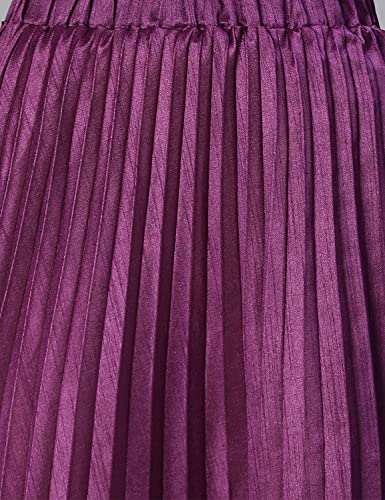 Image of oxolloxo Women Purple Pleated & Elasticated Dupion Silk Skirt