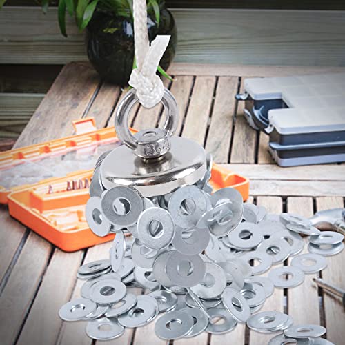 Lift Fishing Magnet, 150 Lbs Pulling Force Super Strong Magnets Heavy Duty, Large Rare Earth Magnets Powerful Neodymium Salvage Magnets For Remover Shop River Lifting Treasure D1.65 Inch, 2 Pack #TOP2