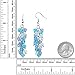 Gem Stone King 2 Inch Ocean Blue Cluster Faceted Crystal Dangle Hook Earrings For Women 2 Inch