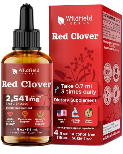 WILDFIELD HERBS 4 Oz Red Clover Extract Liquid Drops -