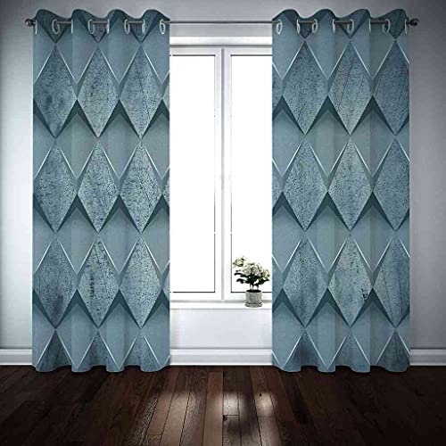 Rideaux à Oeillets Isolant Thermique et Phonique Lot de 2 Rideaux Occultants Bleus Gênes