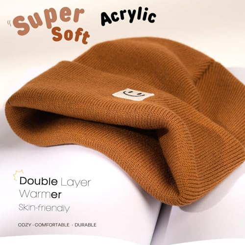 FURTALK Baby Beanie Cute Toddler Winter Hat Knit Boys Girls Warm 2 Pack Kids Embroidered Beanies Cap for 0-8 Years - Thumbnail 2