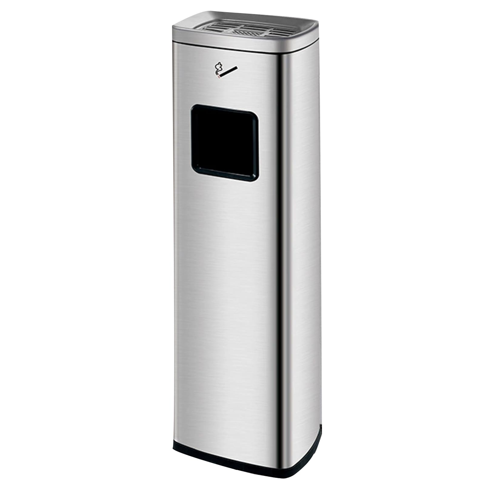 IUokLU Standing Ashtray for Outdoor with Trash Bin,Cigarette Butt Collector for Office,Pedestrian Streets,Durable Silver Finish