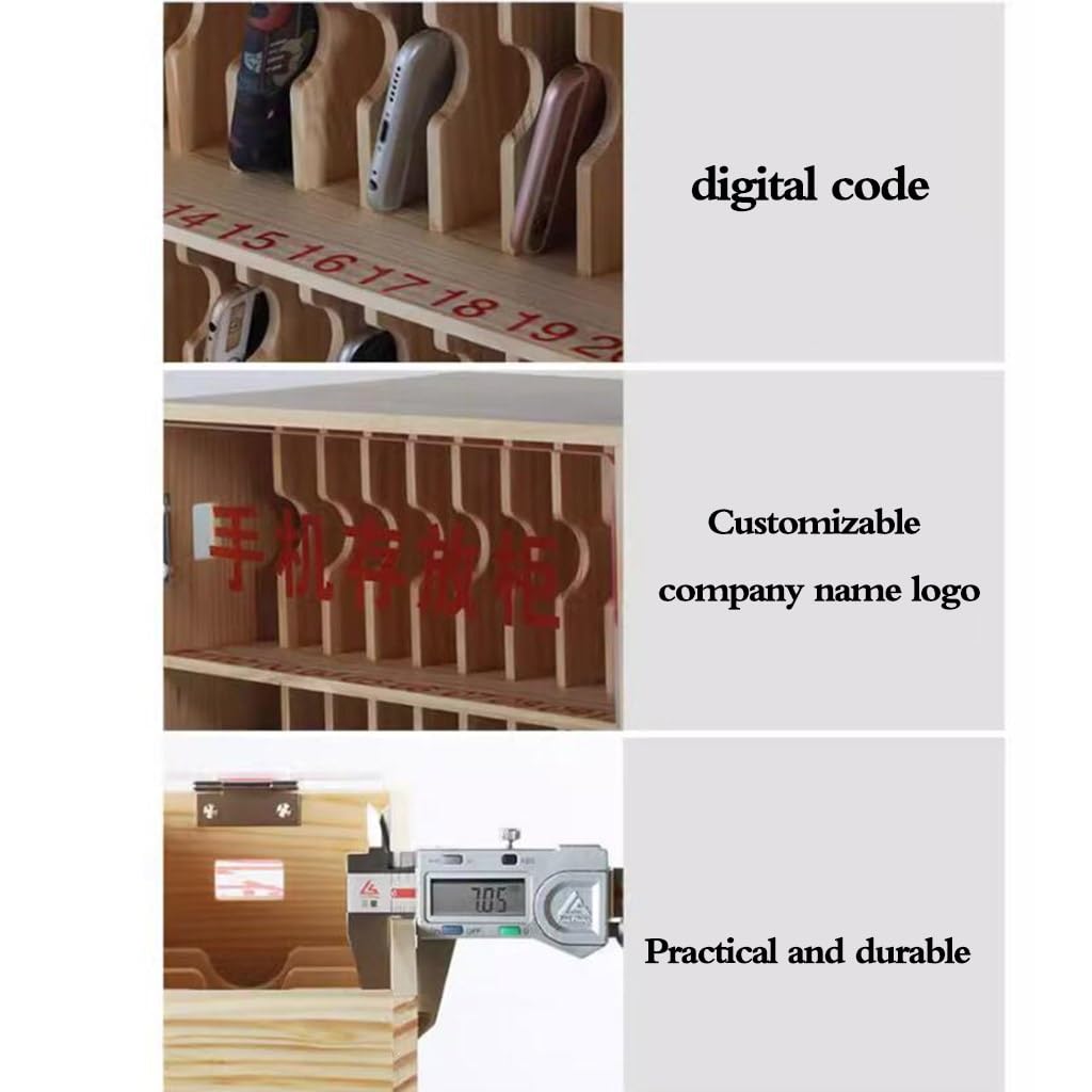 Resistente Custodia per Cellulare da 10~50 Bit Armadietto per Cellulare Visivo in Legno con Serratura Cassetta di Sicurezza A Muro per Telefoni Cellulari Dell'azienda Scolastica (Color : Wood, S : 1
