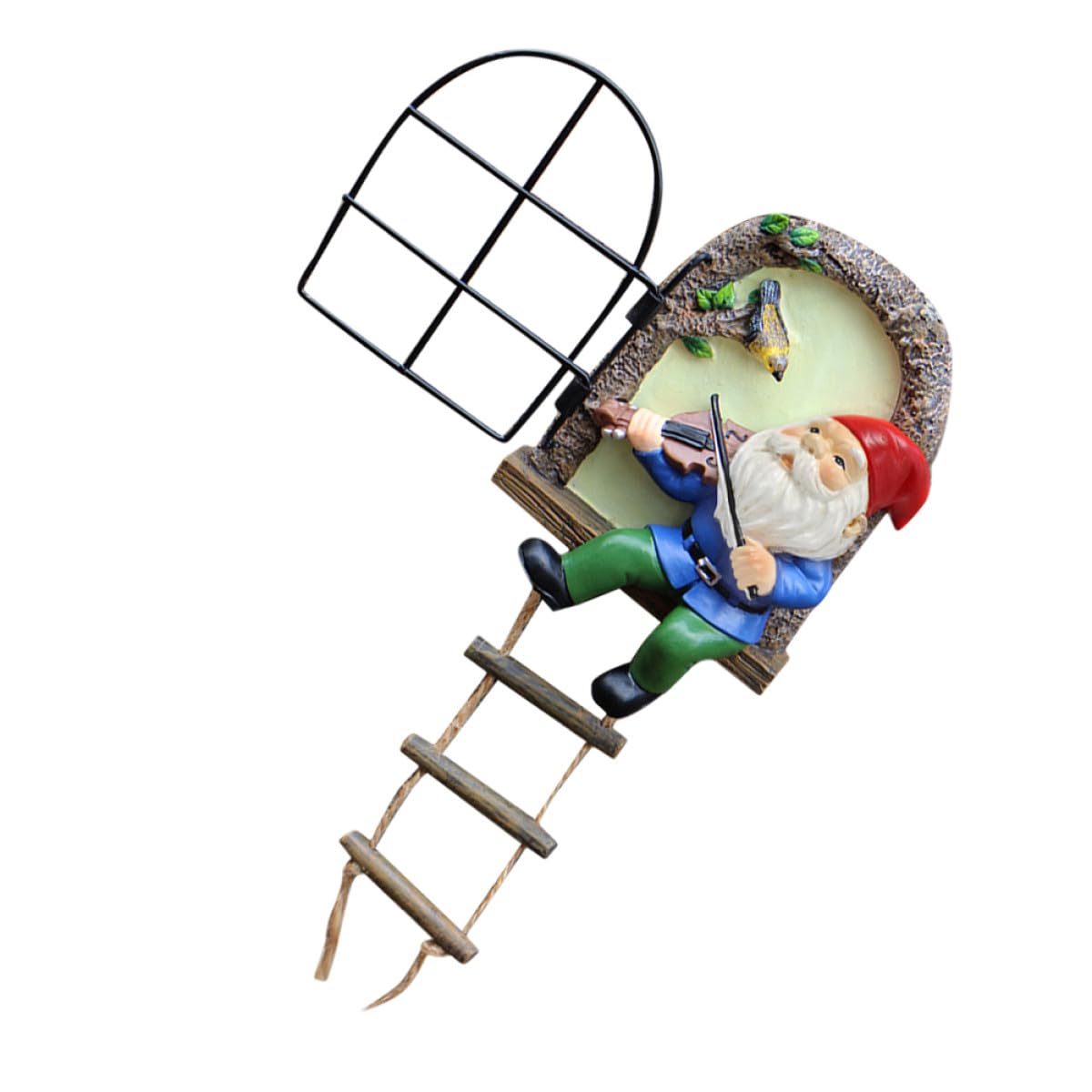 Kisangel Figurine de GNOME Musical en Résine Lumineuse, Décoration de Jardin Compacte, Statue Décorative de GNOME pour Pelouse, Ornement Artisanal Extérieur pour Terrasse et Balcon