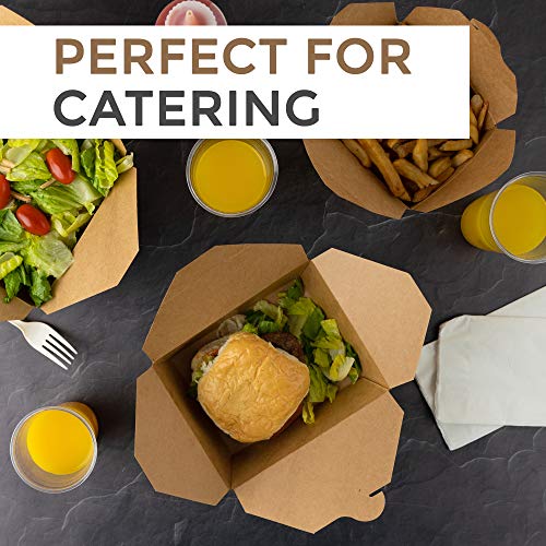 Stock Your Home 1245 Take Out Food Containers Microwaveable Kraft Brown Take Out Boxes 30 Oz (50 Pack) Leak And Grease Resistant Food Containers thumb #4