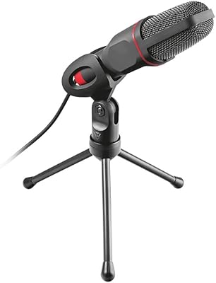 Trust Gaming GXT 212 Mico Microphone USB (Micro PC avec Connexions 3,5 mm et USB, Câble de 1,80 m, sur Trépied) Noir