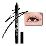 evpct 1Pcs Black Color Gel Glitter Eyeliner Pencils Set for Women Waterline Waterproof Smudge Proof lapiz de ojos delineador de ojos contra el agua Eye Liner Makeup,01 Black