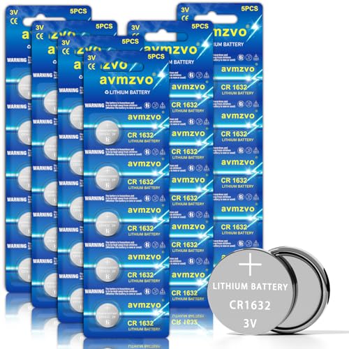 avmzvo CR1632 Batterien Knopfzellen, 30 Stück, Lithium Coin 3V, langanhaltende Leistung, frei von Quecksilber, for Watch and Small Electronic Devices【5 Jahre Garantie】