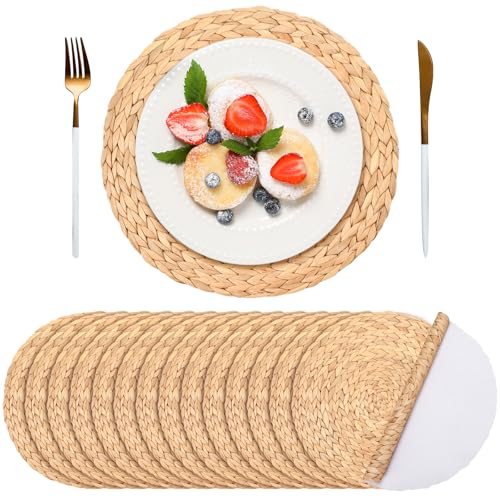Sinmoe 100 Pack Disposable Paper Placemats Bulk 13 Inch Paper Placemats Disposable Charger Plates Table Place Mats for Dinner Wedding Birthday Summer Spring Party Dinner Tableware