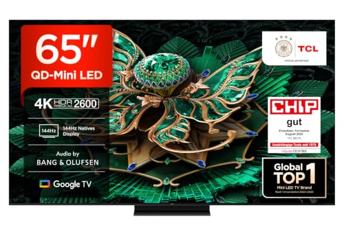 TCL 65C7K 65 Zoll QD-Mini LED Fernseher, 4K HDR Premium 2600, Smart Google TV...