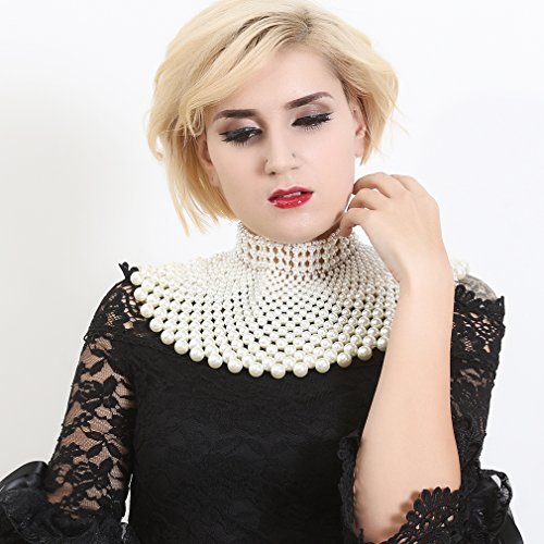 Fine Fashion Handmade Beaded Bib Egyptian Pearl Necklace Collar Women Dress Statement Choker Accessories2
