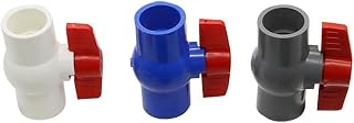 GAGALU Water Supply White Blue Grey PVC Plastic Slip Ends Ball Valve 32mm to 32mm Inner Diameter 2-Way Water Flow Controller Switch xiaolu (Color : Gris)