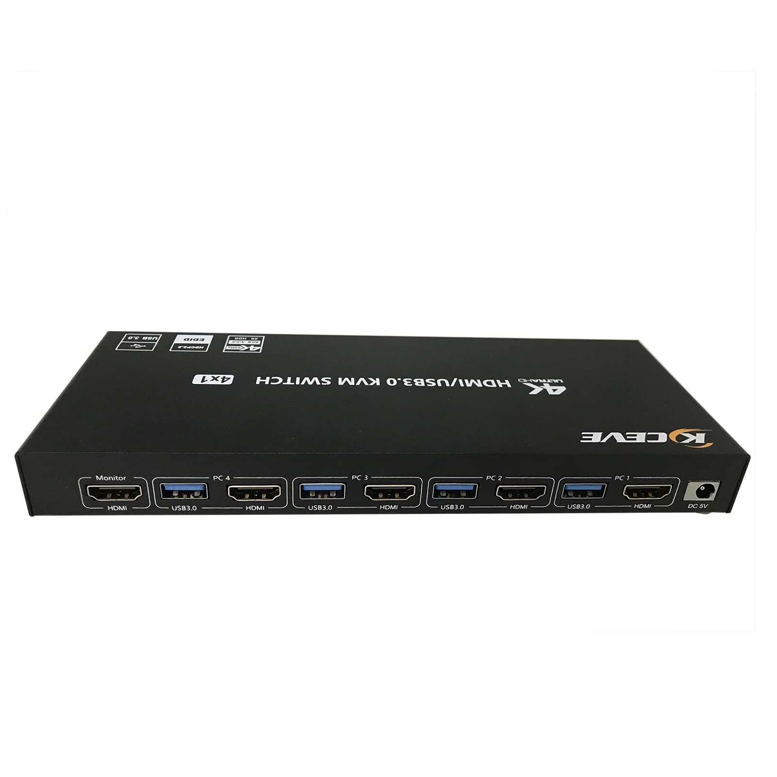 Switch KVM 2 moniteurs HDMI USB 3.0 HUIOP pour 4 ordinateurs