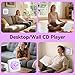CD Player with Speakers CD Players for Home: Desktop Wall CD Player Bluetooth Portable Kegaudio with Dust Cover LCD Screen Display FM Radio USB AUX Jack Remote Control