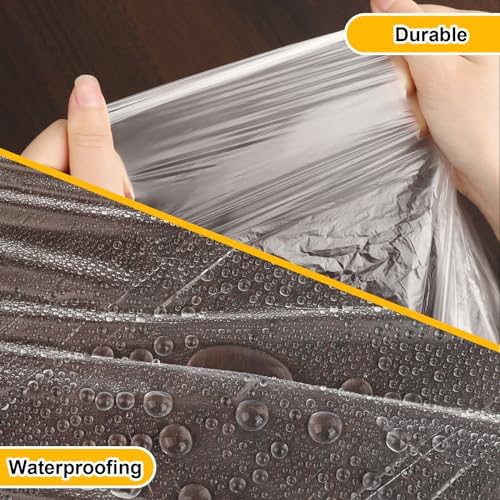 8 Pack Plastic Drop Cloth, 9x12 Ft Plastic Sheeting for Painting, Dust-Proof Tear-Resistant Painters Plastics Tarp Cloth for Furniture Floor Sofa Protector Cover Durable & Thick - 2
