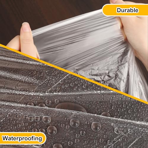 image for ZENOWICK 8 Pack Plastic Drop Cloth, 9x12 Ft Plastic Sheeting for Paint