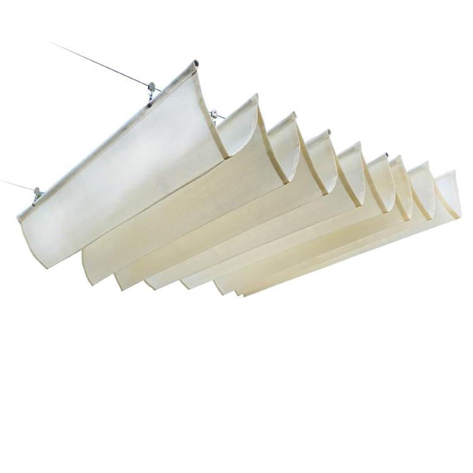 Voile d'ombrage rétractable beige pour pergola de terrasse
