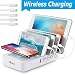 Produktbild allcaca Wireless Charger Multi Ladestation 5 USB Ports Induktives Ladegerät Qi Ladestation Mehrere Geräte, 5 Kabel Inklusive Weiß