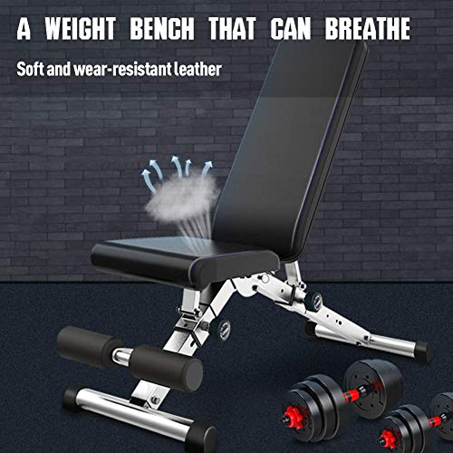 Adjustable Bench, Fitness Training Weight Bench Adjustable for Full Body Workout- Multi-Purpose Foldable Incline/Decline Bench Press (Black) - Home Fitness Guru Adjustable Bench, Fitness Training Weight Bench Adjustable for Full Body Workout- Multi-Purpose Foldable Incline/Decline Bench Press (Black) - Image 5