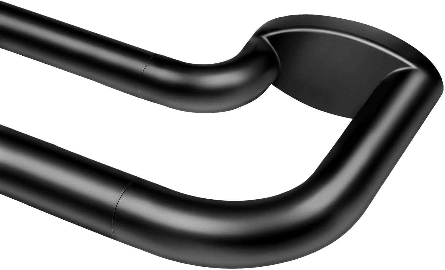 KAMANINA Blackout Double Curtain Rods for Windows 72 to 144 Inches Black