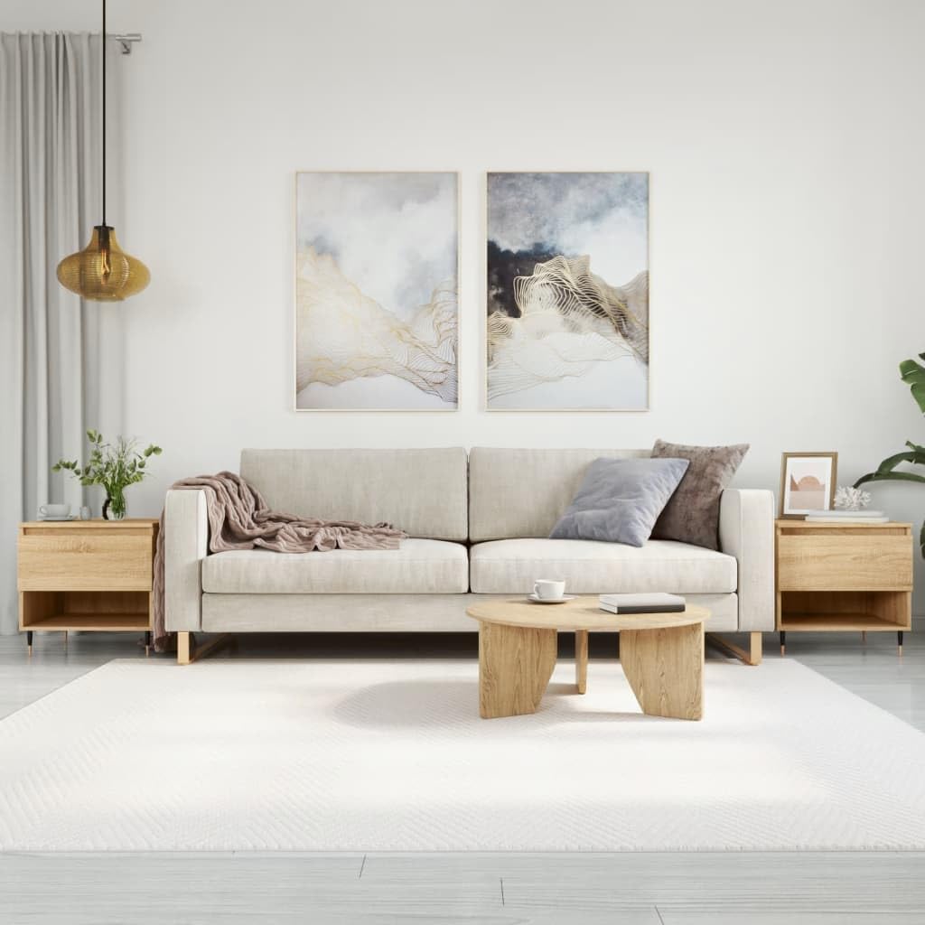 Homgoday 2 tavolini da caffè in rovere Sonoma, 50 x 46 x 50 cm, in legno ingegnerizzato, tavolino da tè per soggiorno, sala d'accoglienza degli ospiti, camera da letto e mobili da ufficio