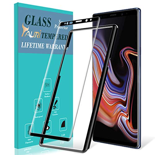 TAURI Screen Protector for Samsung Galaxy Note 9, Tempered Glass [Alignment Frame] [Case Friendly] 3D Curved Screen Protector - Black