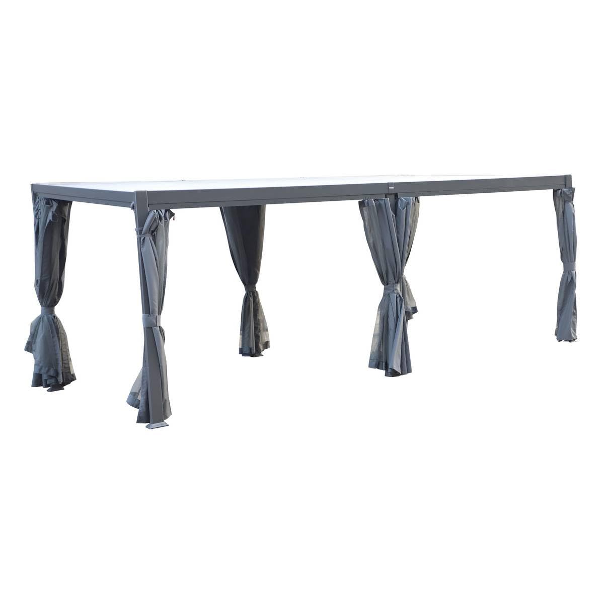 Hespéride - Rideaux pour pergola biocliamtique Avila Ardoise 6 x 3,5m en Polyester