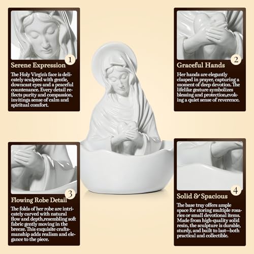 Estatua de la Virgen María 13 cm resina miniatura 2