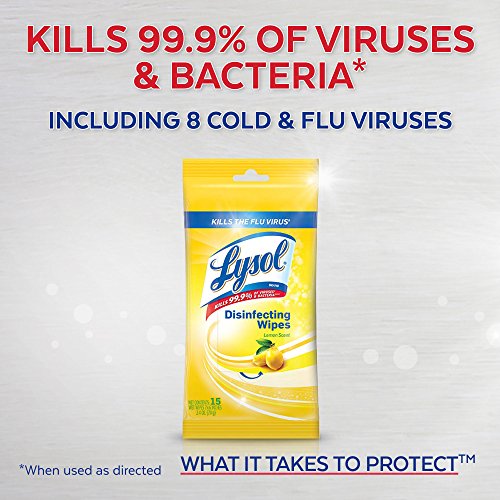 Lysol Lemon & Lime Blossom To-Go Disinfecting Wipes - Pack of 4