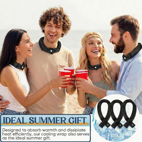 Image of Cozypower 6 Pcs Cooling Neck Wraps with Button Cooling Bandana Neck Cooler Scarf for Hot Weather Ice Neck Wrap Summer Outdoor