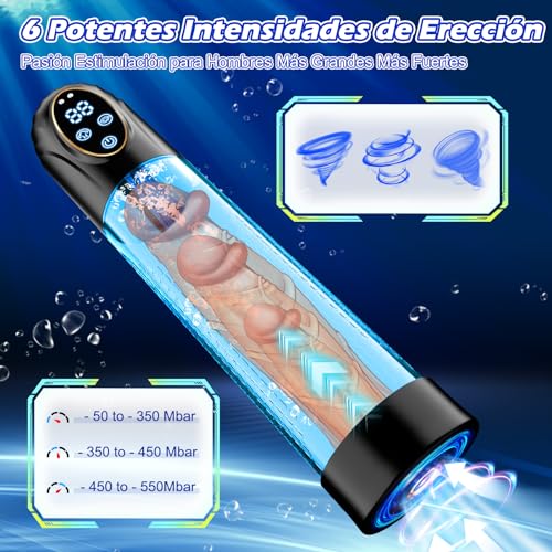 Miniatura 3 de Bombas Para El Pene Masturbador Juguetes Eróticos-Eléctrico Alargador De Pene Con 6 Modos De Succión 3d Textura De Bolsillo Coño Masturbador Realista,Sextoy Para Adultos Con Anillos Para El Polla